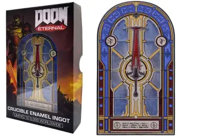 Figurine doom limited edition crucible sword stained glass window ingot